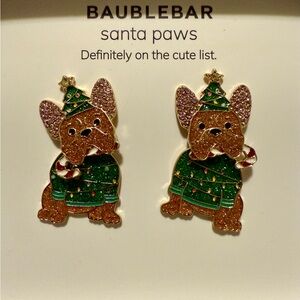 BaubleBar Christmas Dog Earrings